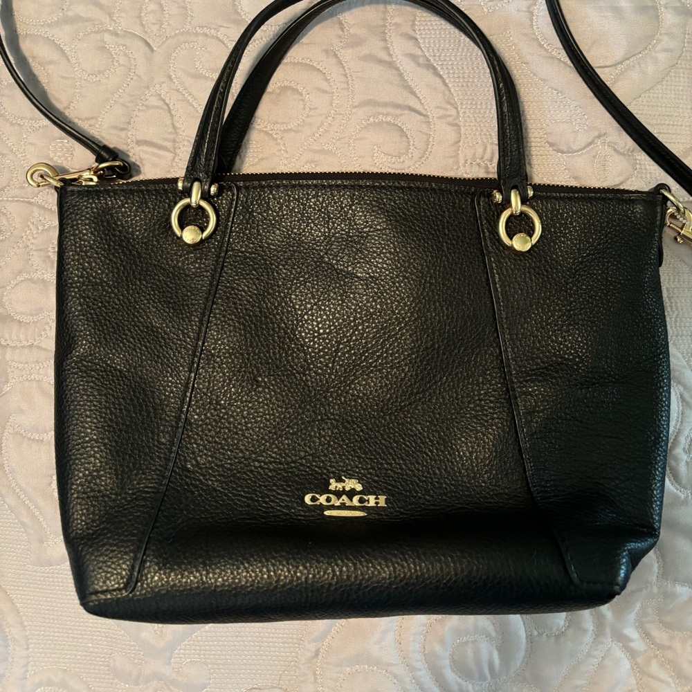 Coach black leather Purse Kacey Satchel